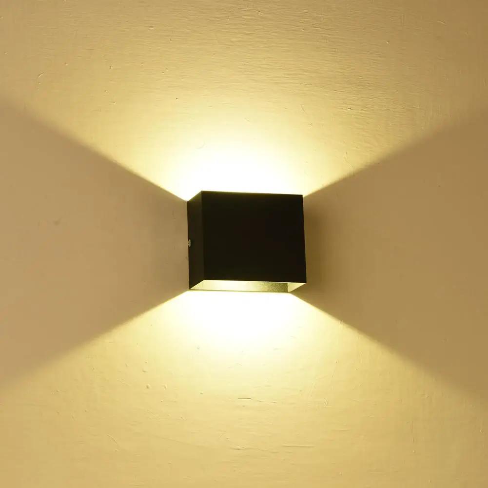 Adjustable 6W LED Wall Lamp AC85-265V COB Waterproof Aluminum Cube Outdoor Porch Wall Light